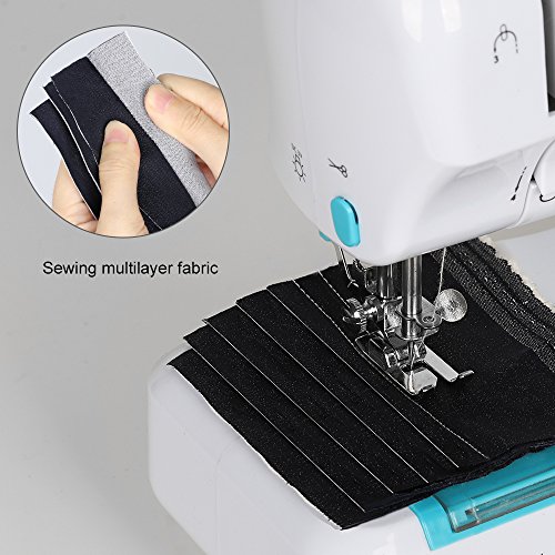 NEX Portable Sewing Machine Double Speeds for Beginner Art Craft 12 Stitches, Blue