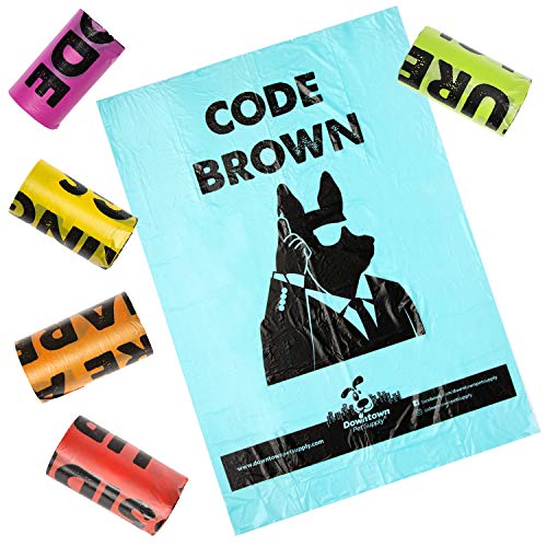 Downtown Pet Supply Dog Poop Bags (500 CT - Rainbow with Sayings Bags & 1 Dispenser) Waste Bag Dispenser Clips to Dog Leashes Bags & Dog Harnesses- Poop Scoop Bags are Leak-Proof Bags & Unscented