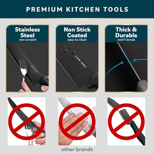 7 Piece Kitchen Knife Set with Block - Black