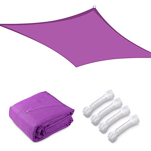 Yescom 1 Pack 16'x16' Square Sun Shade Sail Red 97% UV BlockOutdoor Patio Pool Garden Yard Lawn Carport Cover Net Awning Canopy