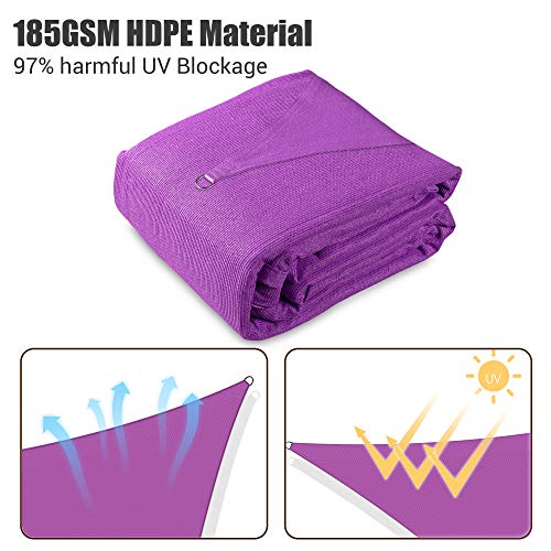 Yescom 1 Pack 16'x16' Square Sun Shade Sail Red 97% UV BlockOutdoor Patio Pool Garden Yard Lawn Carport Cover Net Awning Canopy