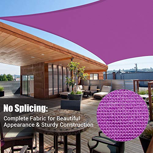 Yescom 1 Pack 16'x16' Square Sun Shade Sail Red 97% UV BlockOutdoor Patio Pool Garden Yard Lawn Carport Cover Net Awning Canopy
