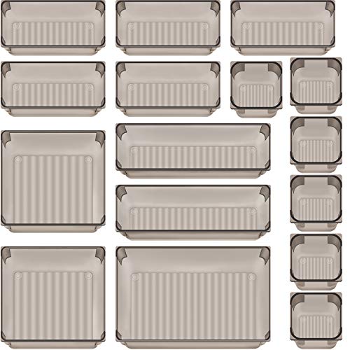 Clear Plastic Drawer Organizer, 16PCS, Customize Layout
