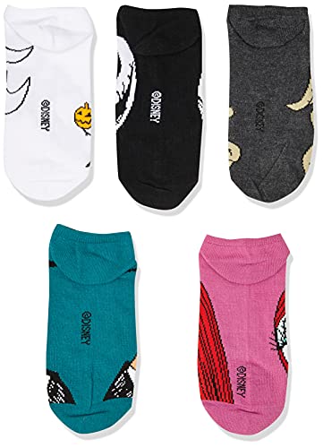 Disney womens Nightmare Before Christmas 5 Pack No Show Casual Sock, Assorted Multi, Fits Sock Size 9-11 Fits Shoe Size 4-10.5 US
