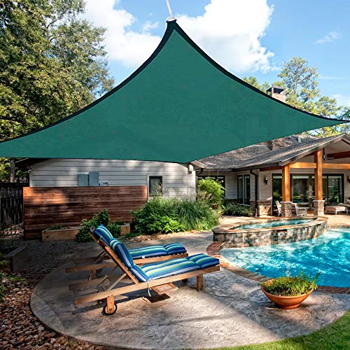 Yescom 18x18' Square Sun Shade Sail Patio Deck Beach Garden Outdoor Canopy Cover Uv Blocking (Green)