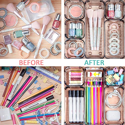 Clear Plastic Drawer Organizer, 16PCS, Customize Layout