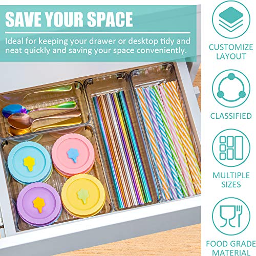 Clear Plastic Drawer Organizer, 16PCS, Customize Layout