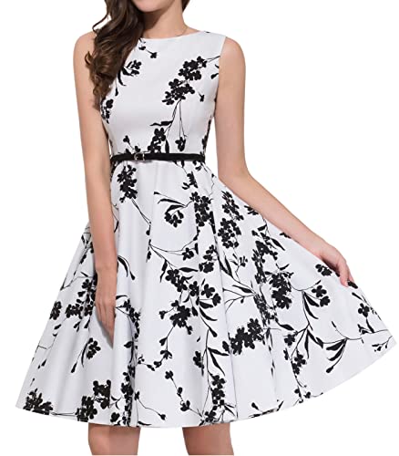 Floral Vintage Evening Dress for Women Sleeveless Size XL F-11