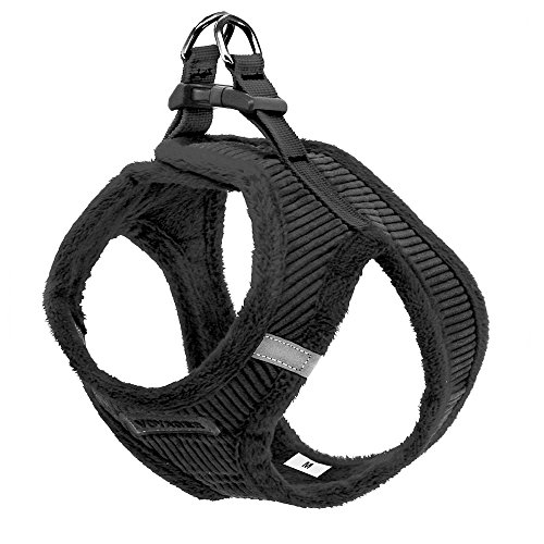 "Voyager Step-In Plush Dog Harness â Soft Plush, Step In Vest Harness for Small and Medium Dogs â By Best Pet Supplies - Black Corduroy, X-Small (Chest: 13"" - 14.5"")" (206-BK-XS)