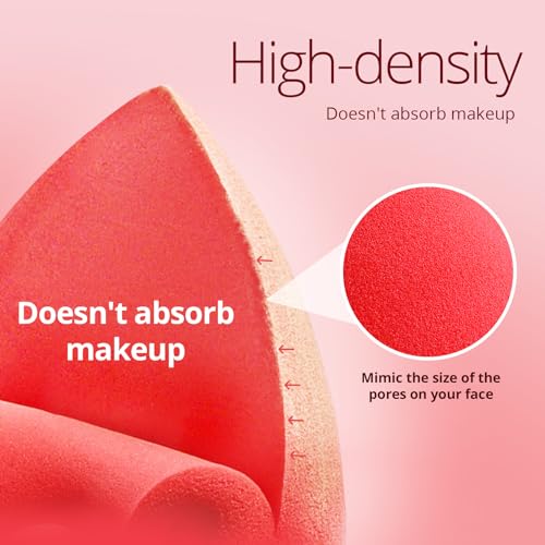 BEAKEY 5 Pcs Makeup Sponge Set Blender Beauty Foundation Blending Sponge, Flawless for Liquid, Cream, and Powder, Multi-colored Makeup Sponges