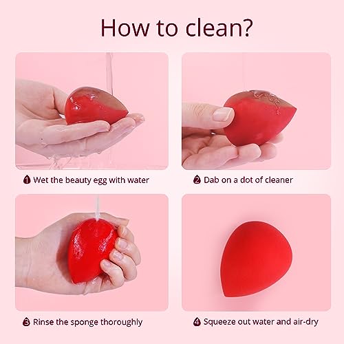 BEAKEY 5 Pcs Makeup Sponge Set Blender Beauty Foundation Blending Sponge, Flawless for Liquid, Cream, and Powder, Multi-colored Makeup Sponges