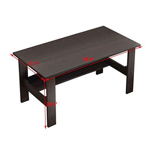 39" Computer Desk for Home Office Living Room,Wooden Smooth Desktop Table Corner Writing Study Desk with Two Layers Storage Book Shelf,Save Space