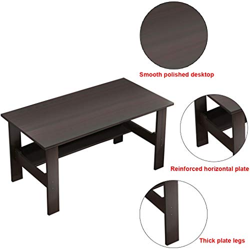 39" Computer Desk for Home Office Living Room,Wooden Smooth Desktop Table Corner Writing Study Desk with Two Layers Storage Book Shelf,Save Space (Black)