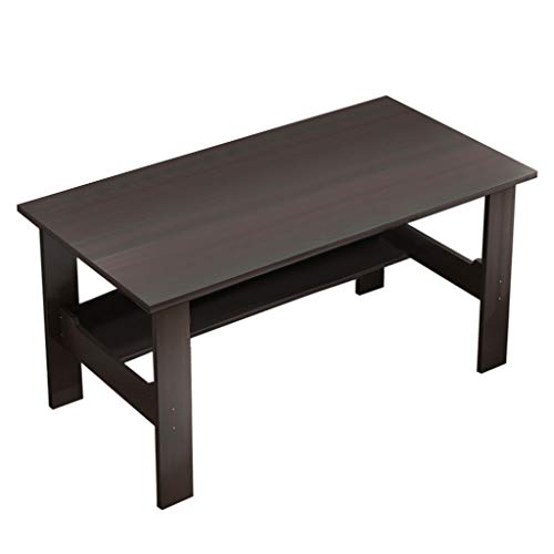 39" Computer Desk for Home Office Living Room,Wooden Smooth Desktop Table Corner Writing Study Desk with Two Layers Storage Book Shelf,Save Space (Black)