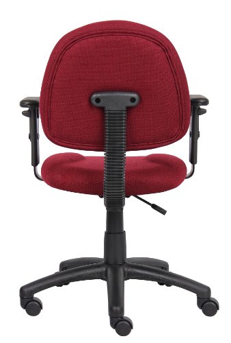 Boss Office Products Perfect Posture Delux Fabric Task Chair with Adjustable Arms in Burgundy