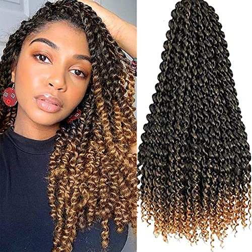 8 Packs Passion Twist Hair 18 Inch Passion Twist Crochet Hair For Black Women Water Wave Crochet Braiding Hair Extensions (1B/27)