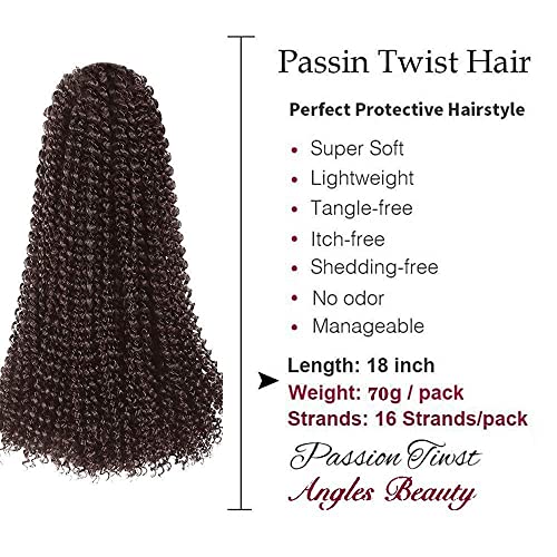 8 Packs Passion Twist Hair 18 Inch Passion Twist Crochet Hair For Black Women Water Wave Crochet Braiding Hair Extensions (4#)