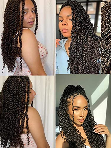 8 Packs Passion Twist Hair 18 Inch Passion Twist Crochet Hair For Black Women Water Wave Crochet Braiding Hair Extensions (4#)