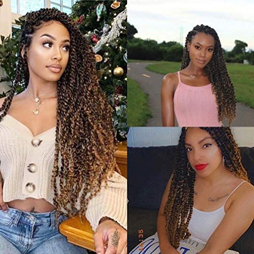 8 Packs Passion Twist Hair 24 Inch Passion Twist Crochet Hair For Black Women Water Wave Crochet Braiding Hair Extensions (1B/27)