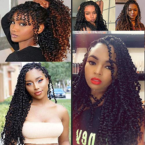 8 Packs Passion Twist Hair 18 Inch Passion Twist Crochet Hair For Black Women Water Wave Crochet Braiding Hair Extensions (1B/30)