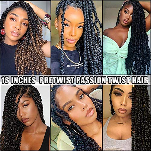 8 Packs Passion Twist Hair 18 Inch Passion Twist Crochet Hair Ombre Water Wave Crochet Braiding Hair Extensions