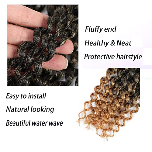 8 Packs Passion Twist Hair 18 Inch Passion Twist Crochet Hair For Black Women Water Wave Crochet Braiding Hair Extensions (1B/27)
