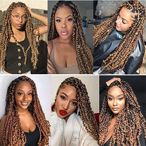 8 Packs Passion Twist Hair 18 Inch Passion Twist Crochet Hair For Black Women Water Wave Crochet Braiding Hair Extensions (30#)