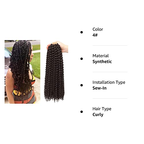 8 Packs Passion Twist Hair 18 Inch Passion Twist Crochet Hair For Black Women Water Wave Crochet Braiding Hair Extensions (4#)