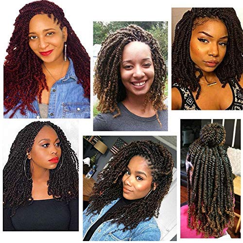 8 Packs Passion Twist Hair 18 Inch Passion Twist Crochet Hair For Black Women Freetress Water Wave Crochet Braiding Hair Extensions (1B/BUG)