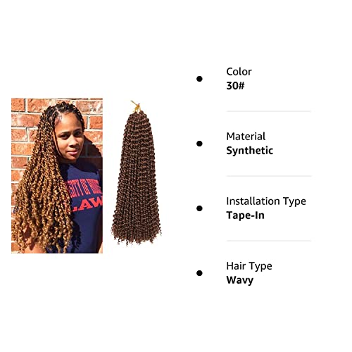 8 Packs Passion Twist Hair 18 Inch Passion Twist Crochet Hair For Black Women Water Wave Crochet Braiding Hair Extensions (30#)