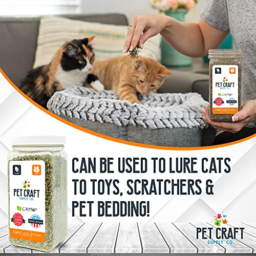Pet Craft Supply Premium Maximum Potent All Natural Catnip for Cats USA Grown & Harvested Large 3Oz Resealable Canister Great for Training Redirecting Bad Behaviors