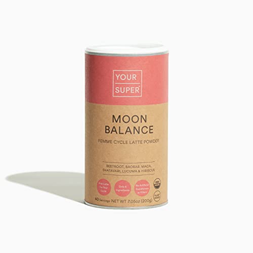 Your Super Moon Balance Superfood Mix - Improve Hormone Health Naturally, Reduce Mood Swings, PMS and Menopause - Organic Baobab, Maca, Hibiscus, Beetroot, Shatavari- 7.05 Ounces, 40 Servings