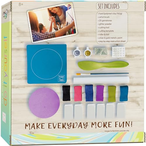 Hapinest DIY Clay Jewelry Dish Arts and Crafts Kit Gifts for Girls Kids Ages 8 9 10 11 12 Years Old