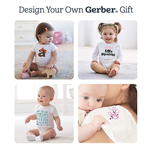 Long-lasting Gerber Baby Bodysuits, White, Size 6-9M
