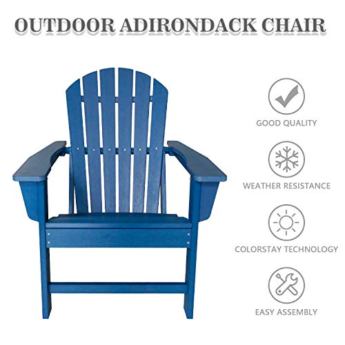 DAILYLIFE HDPE Plastic/Resin Classic Outdoor Adirondack Chair for Patio Deck Garden,Backyard & Lawn Furniture