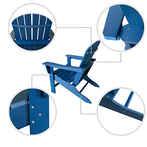 DAILYLIFE HDPE Plastic/Resin Classic Outdoor Adirondack Chair for Patio Deck Garden,Backyard & Lawn Furniture