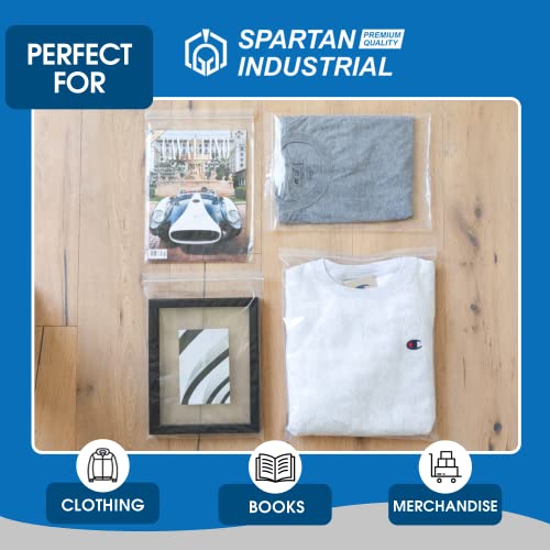 Spartan Industrial - 10â X 12â (100 Count) 2 Mil Clear Reclosable Zip Plastic Poly Bags with Resealable Lock Seal Zipper