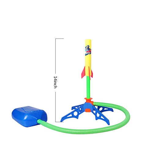 Duckura Jump Rocket Launchers for Kids, Outdoor Air Rocket Toys with Launcher and 6 Foam Rockets, Summer Toys Gift for Boys Girls Toddlers Ages 3 4 5 6 and Up