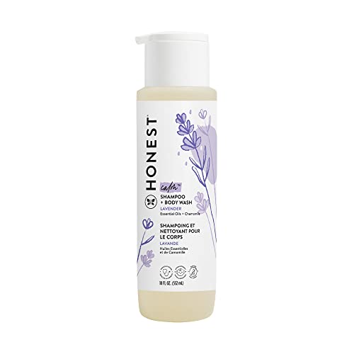 The Honest Company Ultra Dreamy Calming Lavender Shampoo + Body Wash | Tear-Free Baby Shampoo with Naturally Derived Ingredients | Sulfate- & Paraben-Free Baby Bath | 18 Fl Oz (Pack of 1)