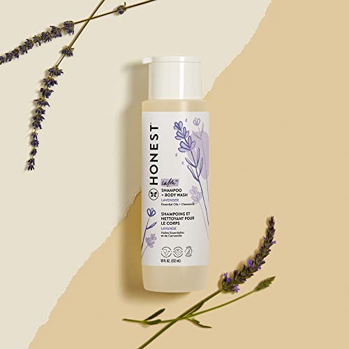 The Honest Company Ultra Dreamy Calming Lavender Shampoo + Body Wash | Tear-Free Baby Shampoo with Naturally Derived Ingredients | Sulfate- & Paraben-Free Baby Bath | 18 Fl Oz (Pack of 1)