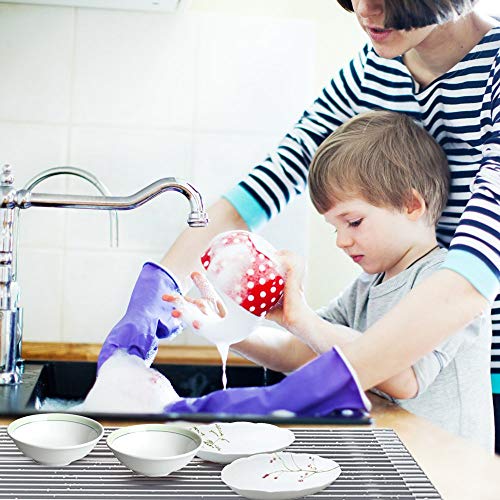 Dish Drying Rack KIBEE Multipurpose Roll Up Sink Rack Silicone Coated Stainless Steel Over The Sink Drainer Gadget Tool for Many Kitchen Task(Large Gray)