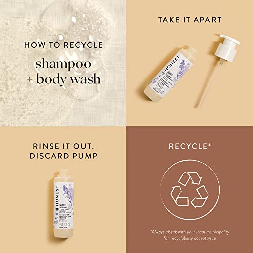 The Honest Company Ultra Dreamy Calming Lavender Shampoo + Body Wash | Tear-Free Baby Shampoo with Naturally Derived Ingredients | Sulfate- & Paraben-Free Baby Bath | 18 Fl Oz (Pack of 1)