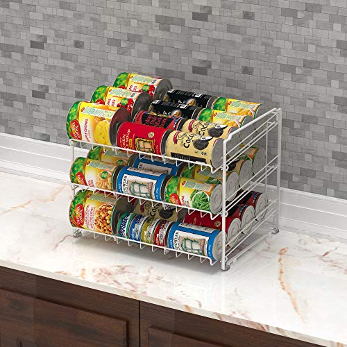 SimpleHouseware Stackable Can Rack Organizer, White