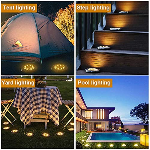 Solar Ground Lights,8 LED Garden Lights Waterproof Patio Outdoor Light with Light Sensor for Lawn,Pathway,Yard,Driveway,Step and Walkway(8 Pack Warm White)