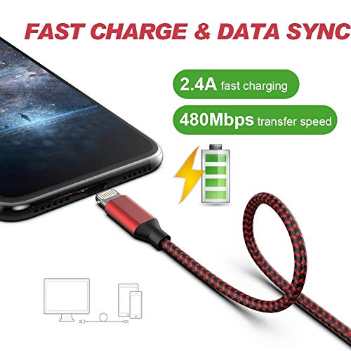 HOVAMP iPhone Charger 5 Pack - Black&Red