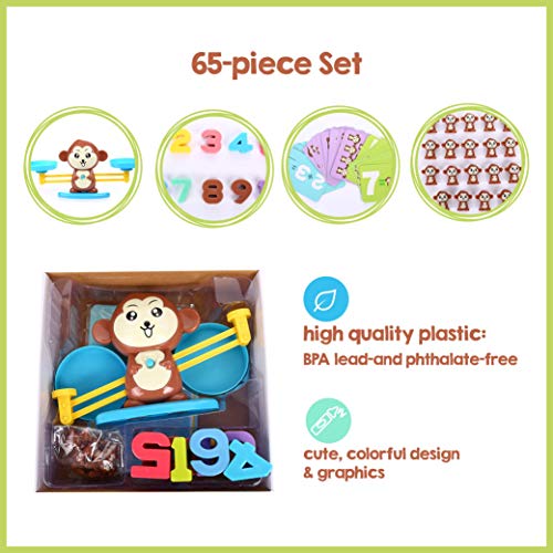 CoolToys Monkey Balance Cool Math Game for Girls & Boys | Fun, Educational Children's Gift & Kids Toy STEM Learning Ages 5+ (64-Piece Set)