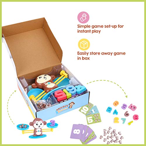 CoolToys Monkey Balance Cool Math Game for Girls & Boys | Fun, Educational Children's Gift & Kids Toy STEM Learning Ages 5+ (64-Piece Set)