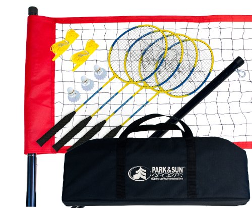 Park & Sun Sports Portable Outdoor Badminton Net System with Carrying Bag and Accessories: Sport Series