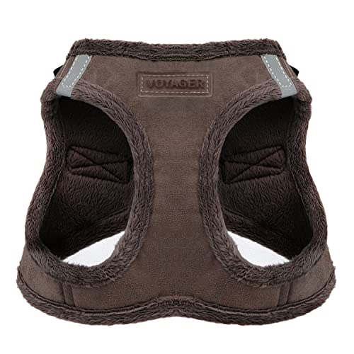 Voyager Step-In Plush Dog Harness â Soft Plush, Step In Vest Harness for Small and Medium Dogs by Best Pet Supplies - Chocolate Suede, XS (Chest: 13 - 14.5")