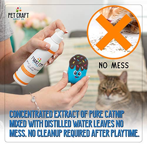 Pet Craft Supply Premium Potent Catnip Spray for Cats for Scratching Post All Natural Concentrated USA Grown & Harvested 8 oz Value Bottle Training Redirecting No Mess